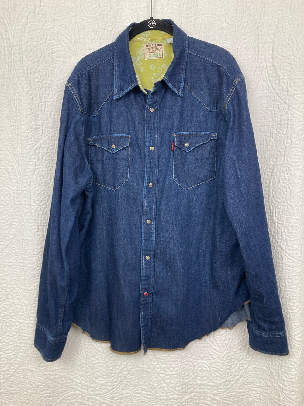 Levi’s Strauss & Co. Authentic Jeanswear Men’s Pearl Snap Denim Shirt sz Large
